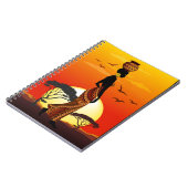 アフリカの太陽に輝くアフリカの美しい女性のシルエット ノートブック (左側)