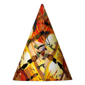 アフリカの太陽に輝くアフリカの美しい女性のシルエット パーティーハット (裏面)