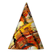 アフリカの太陽に輝くアフリカの美しい女性のシルエット パーティーハット (左)