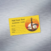 アフリカの太陽に輝くアフリカの美しい女性のシルエット マグネット名刺 (インサイチュ)