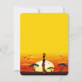 アフリカの太陽に輝くアフリカの美しい女性のシルエット 出欠カード (正面)