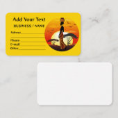 アフリカの太陽に輝くアフリカの美しい女性のシルエット 名刺 (正面/裏面)