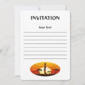 アフリカの太陽に輝くアフリカの美しい女性のシルエット 招待状 (裏面)