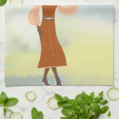 アフリカの女の子のアメリカ人のMoJoの台所タオル キッチンタオル (折り畳み)