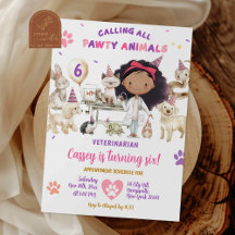 アフリカの女の子獣医動物誕生日パーティー
