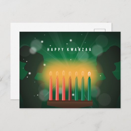 アフリカの女性たち、ハッピー・クワンザァ！ シーズンポストカード (正面/裏面)