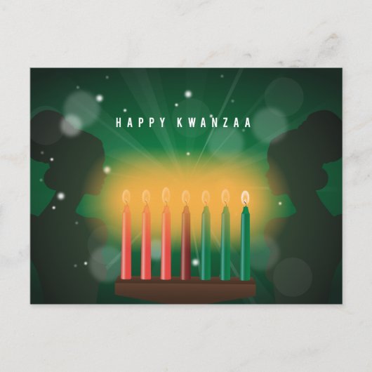 アフリカの女性たち、ハッピー・クワンザァ！ シーズンポストカード (正面)