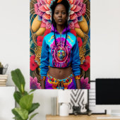 アフリカの女性でフローラトラックスーツ ポスター (ホームオフィス)