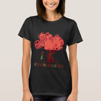 アフリカの女性とマホガニーのTシャツ Tシャツ