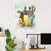 アフリカの女性と粘土のポット ポスター (ホームオフィス)