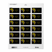 アフリカの女性のドカラフルレスドレスを着た地図 ラベル (フルシート)