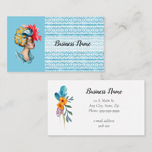 アフリカの女性の名刺 名刺 (正面/裏面)