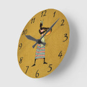 アフリカの女性の壁掛け時計 ラウンド壁時計 (傾斜)