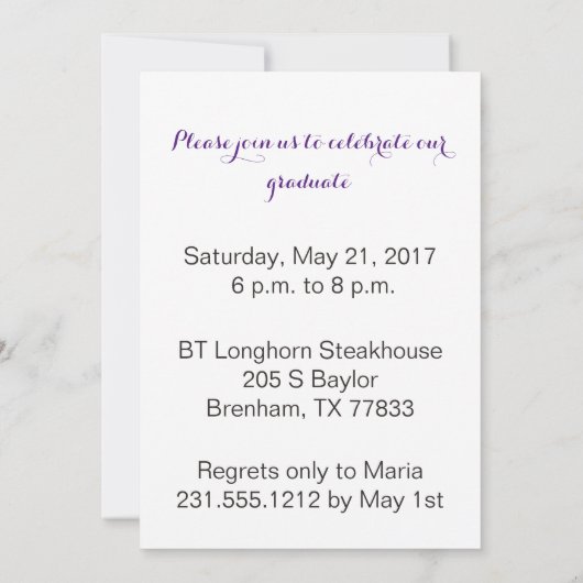 アフリカの女性のGraduation博士のパーティの招待状 招待状 (裏面)