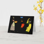 アフリカの女性 カード (黄色い花)