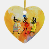 アフリカの女性 セラミックオーナメント (正面)