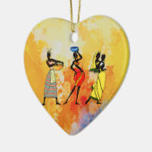 アフリカの女性 セラミックオーナメント (左)