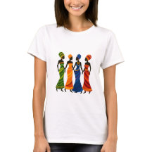 アフリカの女性Tシャツ