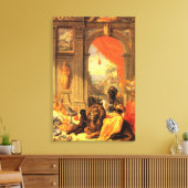 アフリカの女王と息子とライオンと宮殿 キャンバスプリント (インサイチュ (リビング))