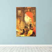 アフリカの女王と息子とライオンと宮殿 キャンバスプリント (インサイチュ (ウッドフロア))