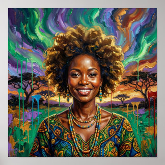 アフリカの女王の笑顔 ブラックウーマン ウォールアート
