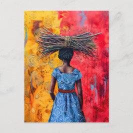 アフリカの女運性の薪 ポストカード
