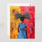 アフリカの女運性の薪 ポストカード (正面/裏面)