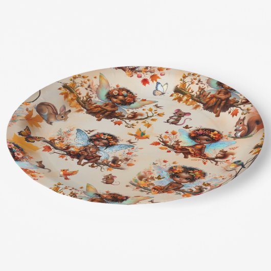 アフリカの妖精の魅惑された森の誕生日パーティー ペーパープレート (アングル)