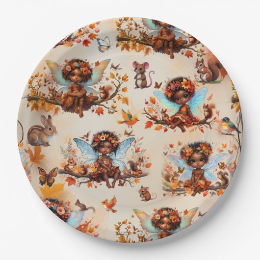 アフリカの妖精の魅惑された森の誕生日パーティー ペーパープレート (正面)