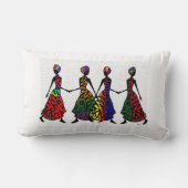 アフリカの姉妹舞踊 ランバークッション (裏面)