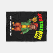 アフリカの子どもの男の子と女の子は私の独立記念日 フリースブランケット (正面(横))