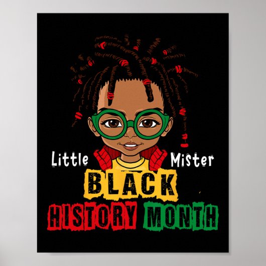 アフリカの小さなミスターLocアップ男の子Kid Black Histo ポスター (正面)