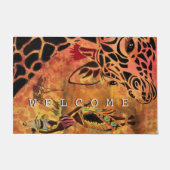 アフリカの少女とキリン – 友人 – ようこそ ドアマット (正面)