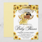 アフリカの少女ひまわりベビーシャワー招待状 招待状 (正面/裏面)