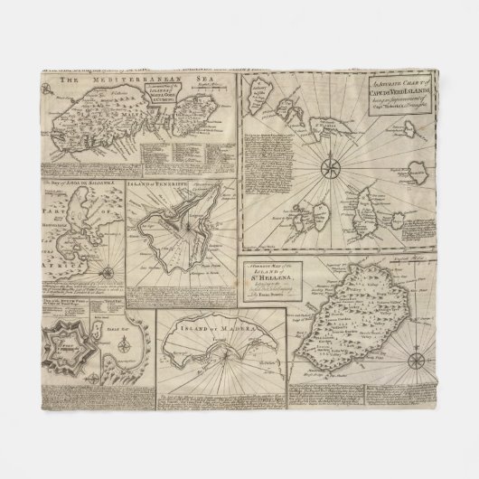 アフリカの島 フリースブランケット (正面(横))