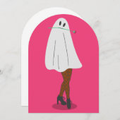 アフリカの幽霊ハロウィーン魚網ストッキング脚 招待状 (正面/裏面)