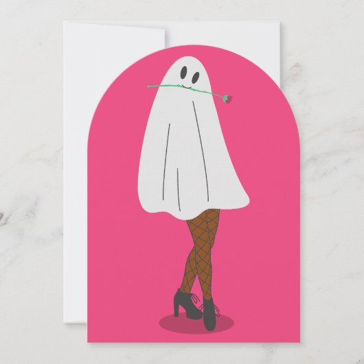 アフリカの幽霊ハロウィーン魚網ストッキング脚 招待状 (正面)