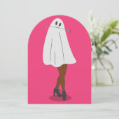 アフリカの幽霊ハロウィーン魚網ストッキング脚 招待状 (スタンド正面)