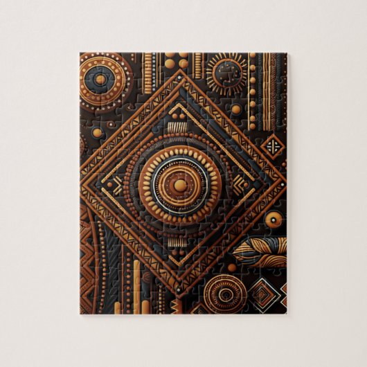 アフリカの幾何学的な民族のパタ伝統的ーン ジグソーパズル (縦)