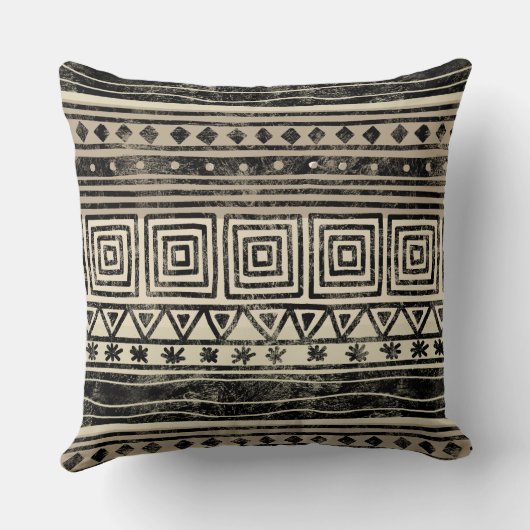 アフリカの幾何学的パターン クッション (裏面)