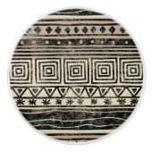 アフリカの幾何学的パターン セラミックノブ (正面)