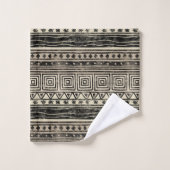 アフリカの幾何学的パターン バスタオルセット (ウォッシュタオル)