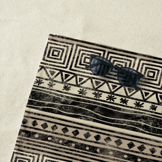 アフリカの幾何学的パターン ビーチタオル (インサイチュ)