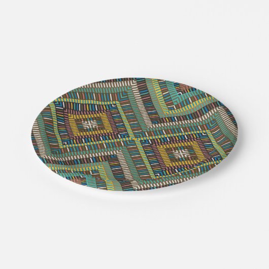 アフリカの幾何学的モチーフ ペーパープレート (アングル)