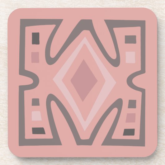 アフリカの幾何種族模様 コースター (正面)