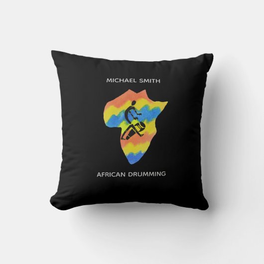 アフリカの形状とドラミングの地図 クッション (正面)