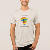 アフリカの形状とドラミングの地図 トライブレンドTシャツ (正面)