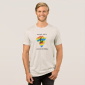 アフリカの形状とドラミングの地図 トライブレンドTシャツ (正面全面)