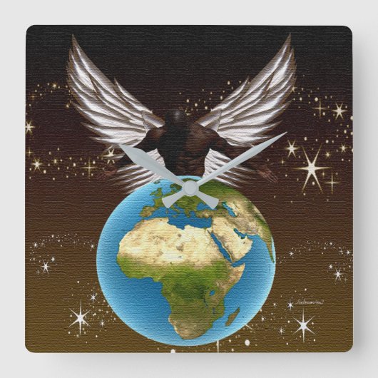 アフリカの恵み スクエア壁時計 (正面)