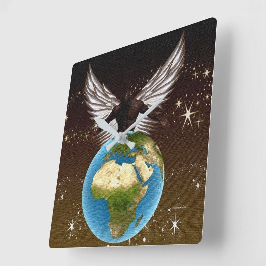 アフリカの恵み スクエア壁時計 (傾斜)